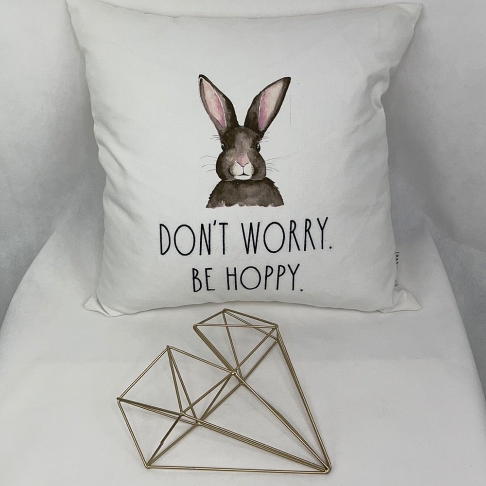 Rae Dunn Bunny Embroidered Accent Pillow